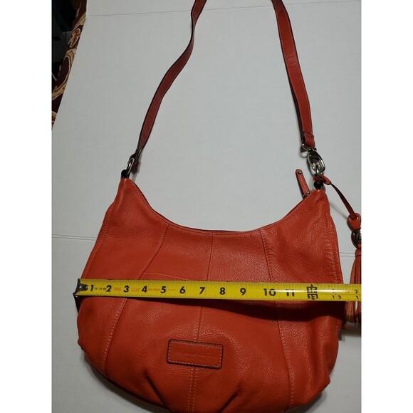 Tignanello No Contest Papaya Leather Cross Body/Shoulder Bag Purse Handbag - Picture 8 of 16